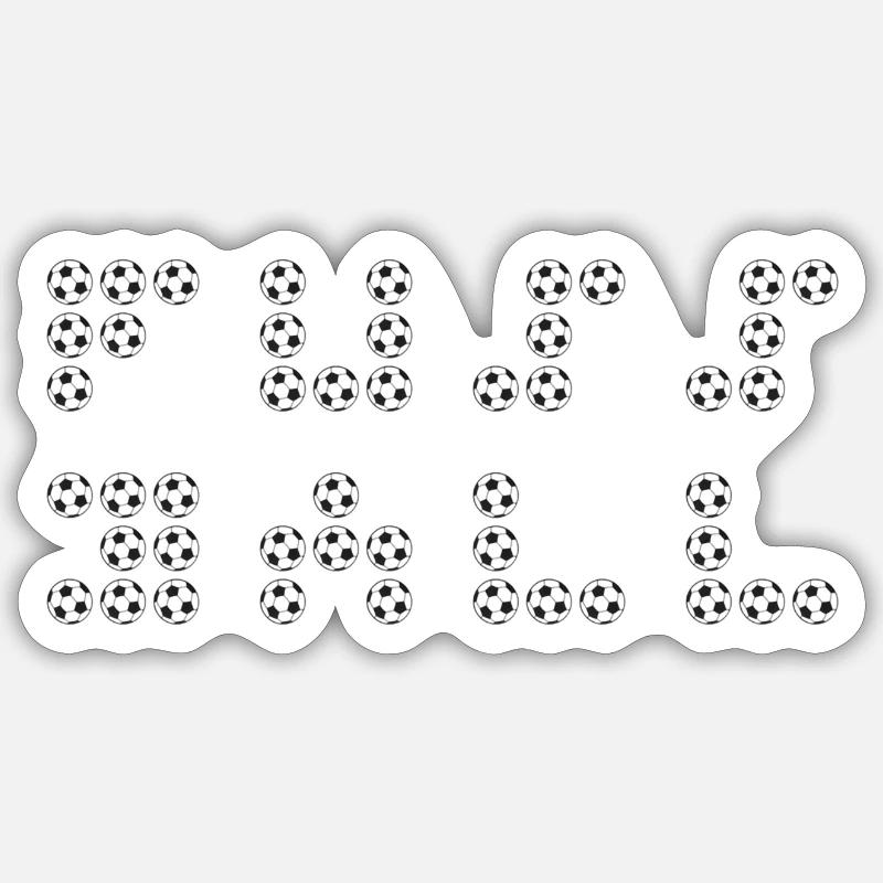 FUSSBALL - Sticker Größe S (10 x 10 cm) - Mattweiß