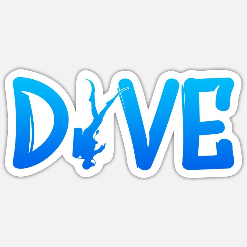 Dive Scuba Diver Diving - Sticker Größe S (10 x 10 cm) - Mattweiß