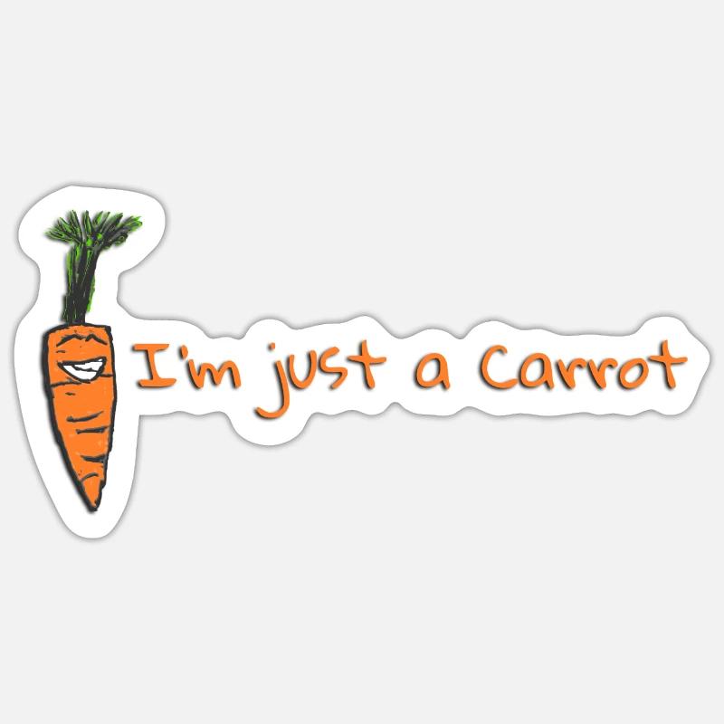 Je suis juste une carotte - Sticker taille S (10 x 10 cm) - blanc mat