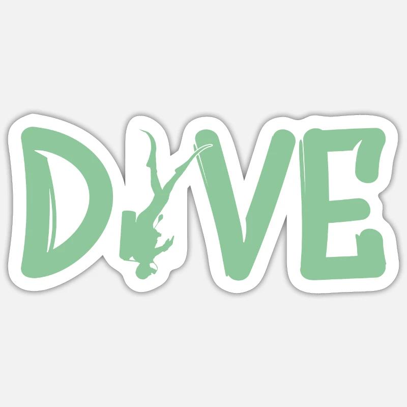 Dive - Tauchen Taucher Geschenk - Sticker Größe S (10 x 10 cm) - Mattweiß