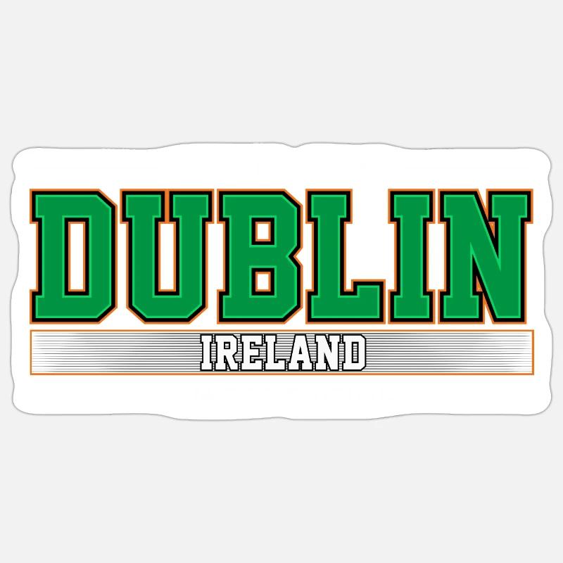 Dublin - Sticker taille S (10 x 10 cm) - blanc mat