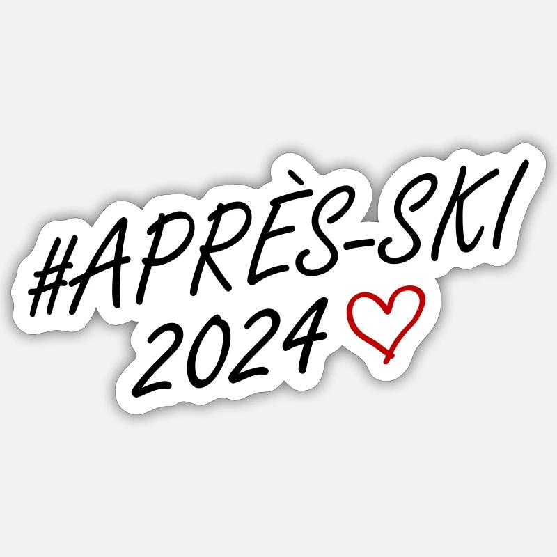 Après-ski 2024 Heart Trip - Sticker taille S (10 x 10 cm) - blanc mat