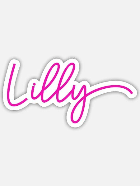 Lilly Script Pink - Sticker Größe S (10 x 10 cm) - Mattweiß