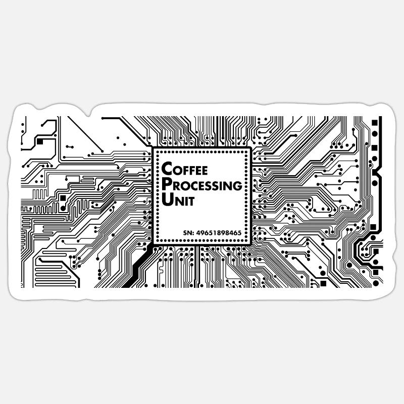 Coffee Processing Unit - Sticker size S (10 x 10 cm) - white matte