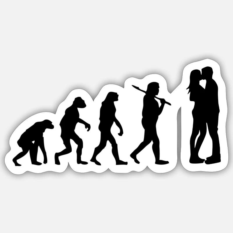 l'évolution de l'amour Sticker taille S (10 x 10 cm)