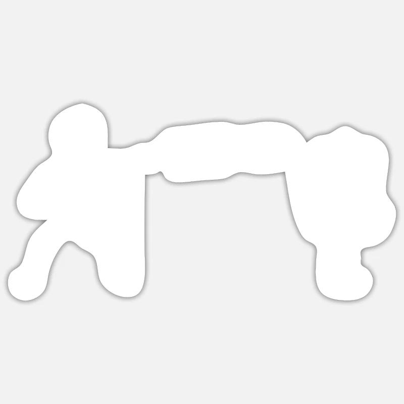 Lustige Golfscheibe Strichmännchen Werfen Golf Scheibe Golfer - Sticker Größe S (10 x 10 cm) - Mattweiß