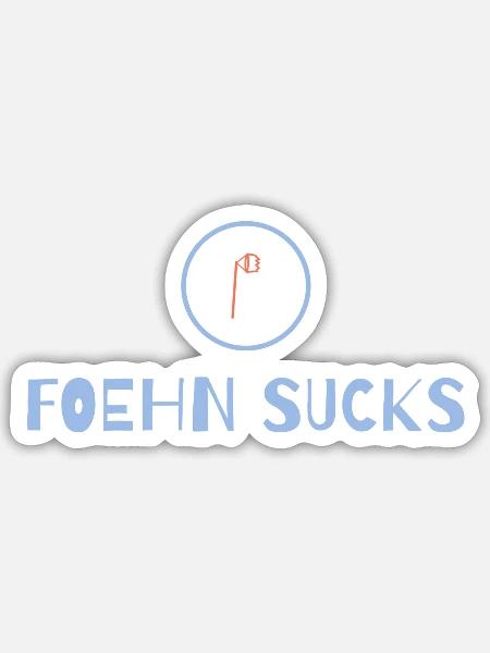 foehn sucks - Sticker Größe S (10 x 10 cm) - Mattweiß