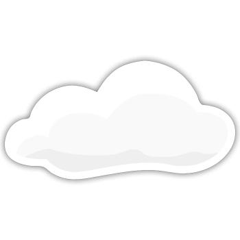 Nuage - Sticker taille S (10 x 10 cm) - blanc mat - Devant