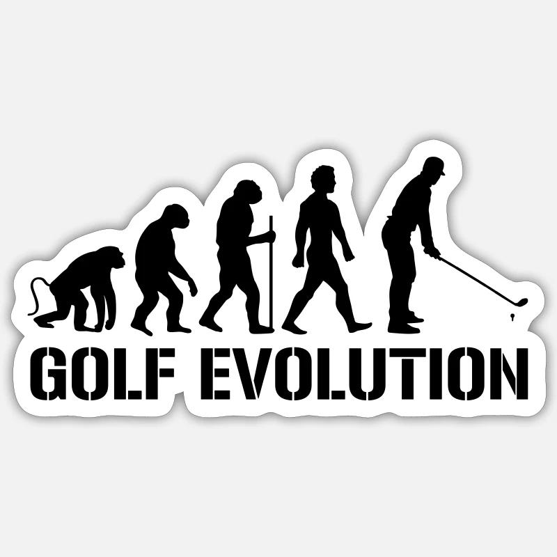 Golf Évolution - Sticker taille S (10 x 10 cm) - blanc mat