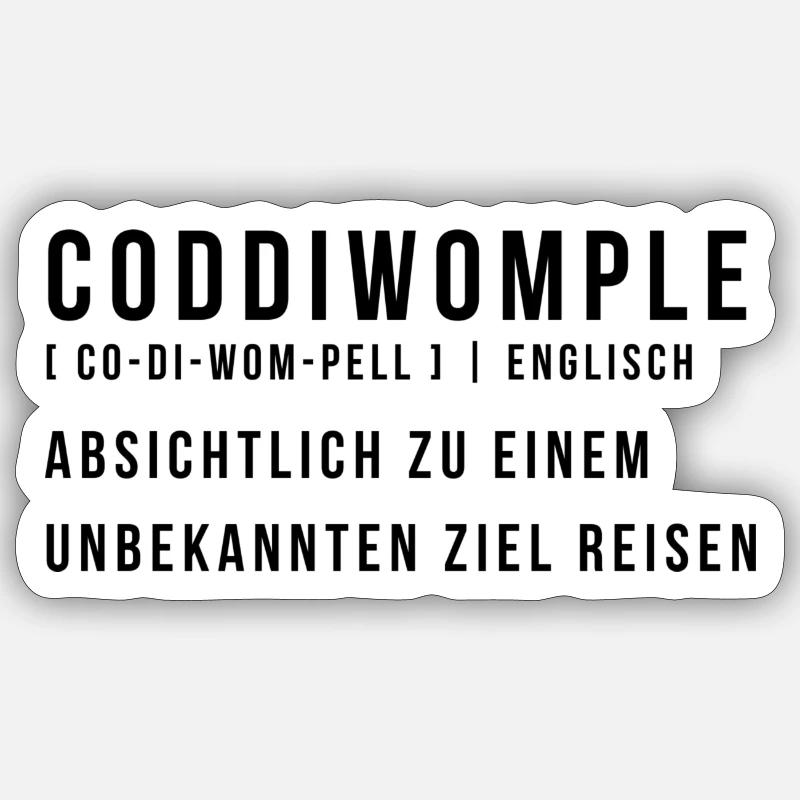 coddiwomple - Sticker Größe S (10 x 10 cm) - Mattweiß