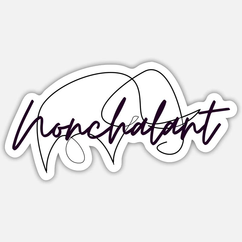 Nonchalant - Sticker taille S (10 x 10 cm) - blanc mat