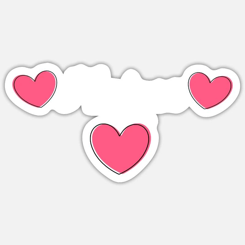 saint-valentin - Sticker taille S (10 x 10 cm) - blanc mat