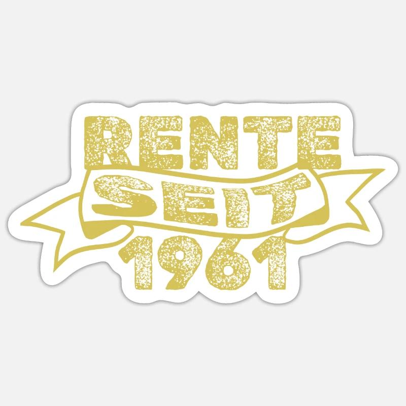 Rente 1961 - Sticker Größe S (10 x 10 cm) - Mattweiß