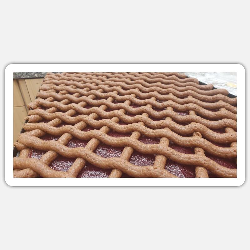 Linzerkuchen - Sticker Größe S (10 x 10 cm) - Mattweiß