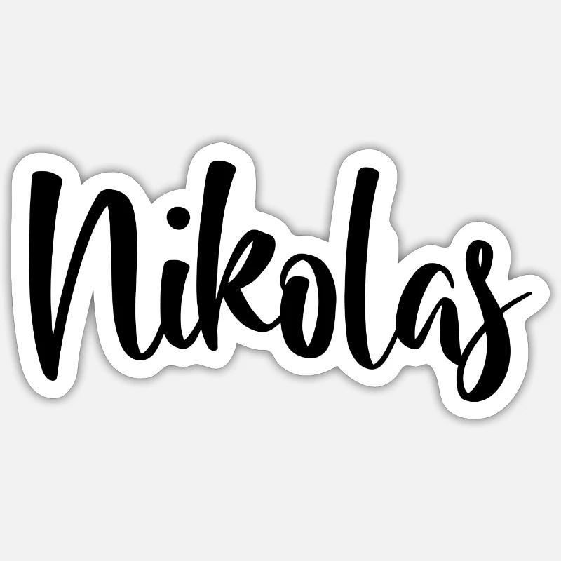 Nom - Nikolas - Sticker taille S (10 x 10 cm) - blanc mat