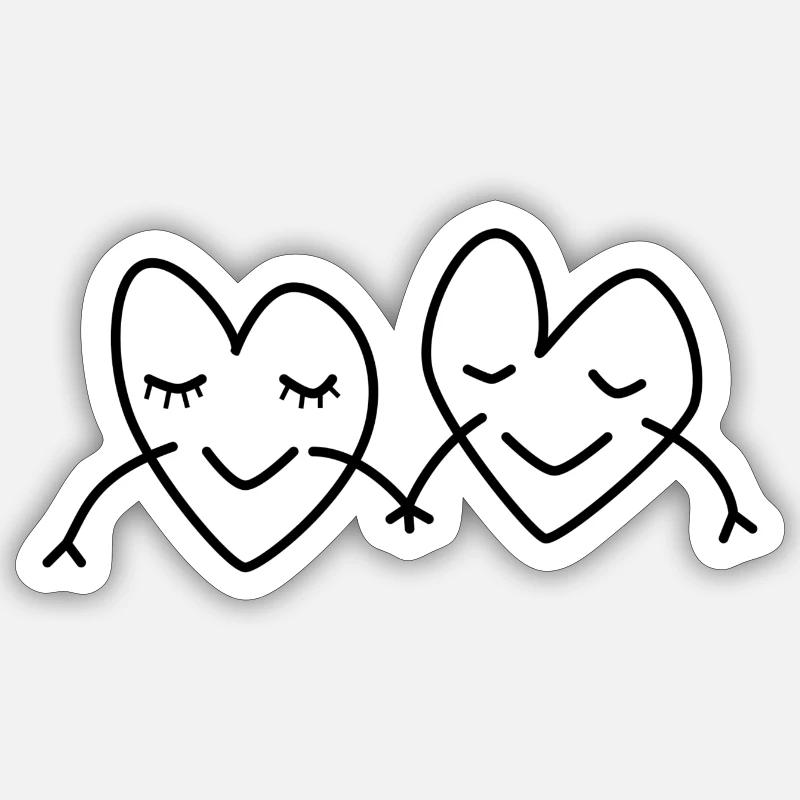 Conception de coeur de la Saint-Valentin Sticker taille S (10 x 10 cm)