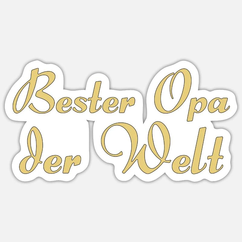 Bester Opa der Welt - Sticker Größe S (10 x 10 cm) - Mattweiß