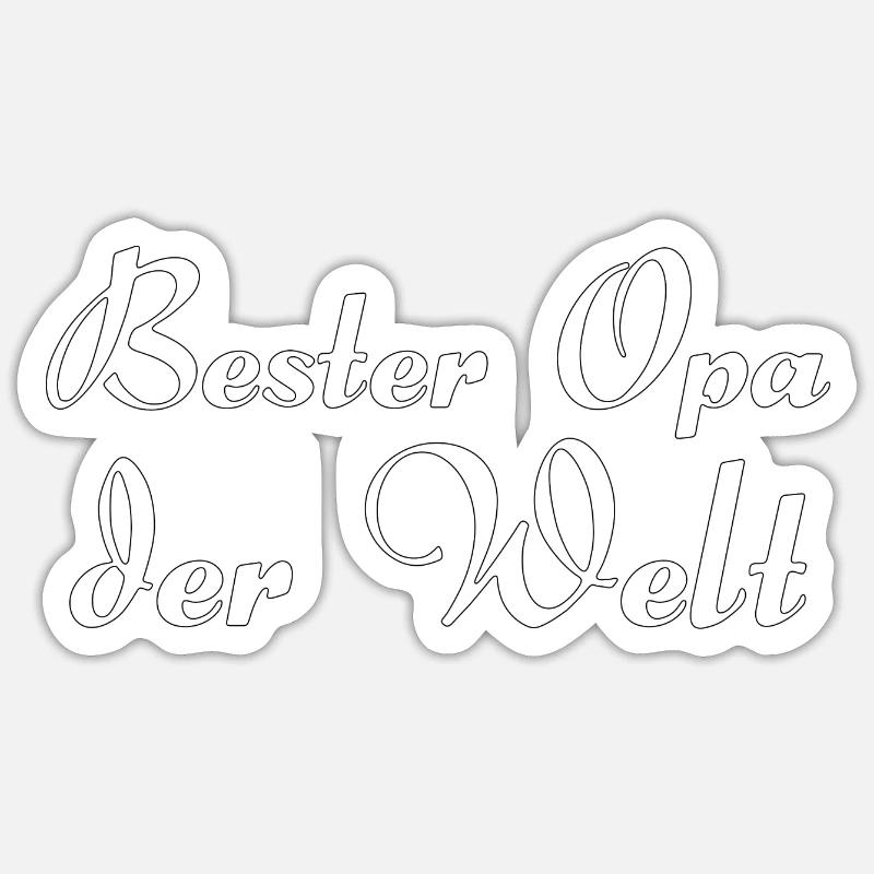 Bester Opa der Welt - Sticker Größe S (10 x 10 cm) - Mattweiß