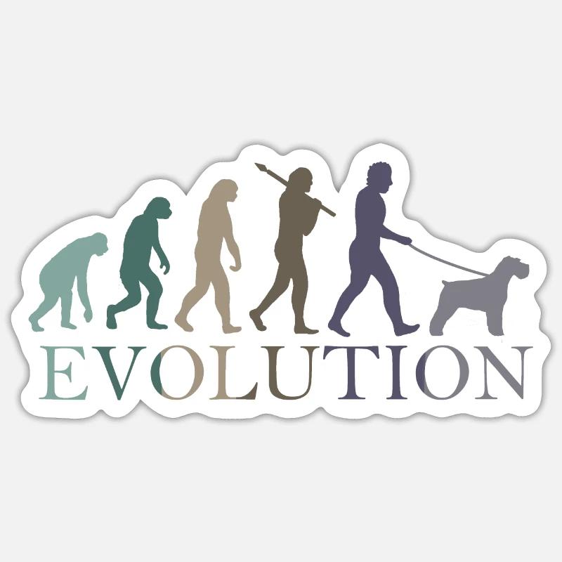 L’ÉVOLUTION DU SCHNAUZER - Sticker taille S (10 x 10 cm) - blanc mat