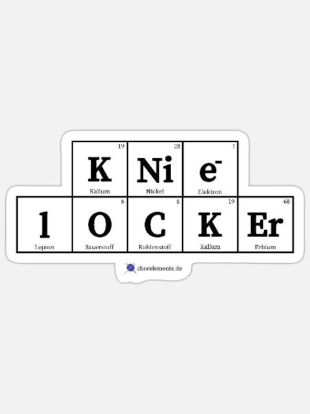 Knie locker (helle Stoffe) - Sticker Größe S (10 x 10 cm) - Mattweiß