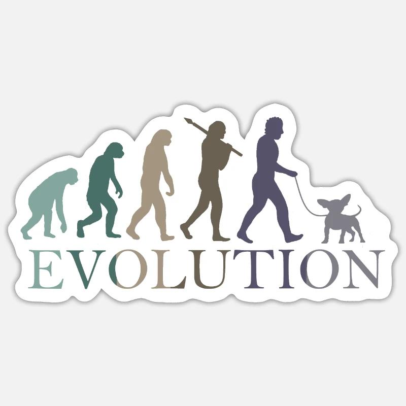 CHIHUAHUA Evolution - Sticker size S (10 x 10 cm) - white matte