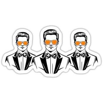 Bräutigam Junggesellenabschied Team - Sticker Größe S (10 x 10 cm) - Mattweiß - Vorne
