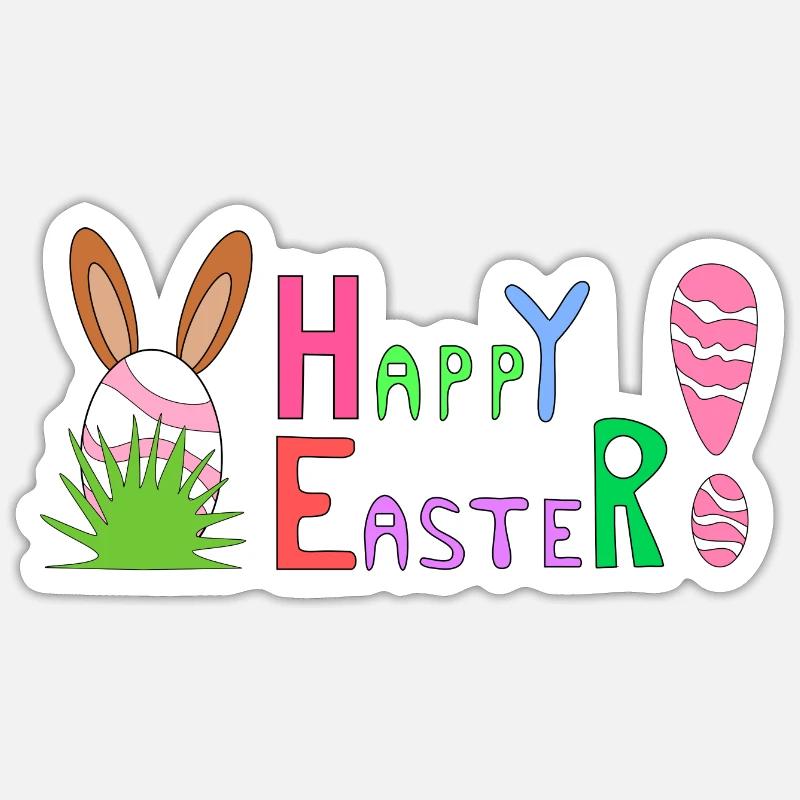Joyeuses Pâques - Sticker taille S (10 x 10 cm) - blanc mat