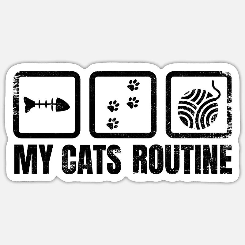 Cat Daily Routine Sticker size S (10 x 10 cm)