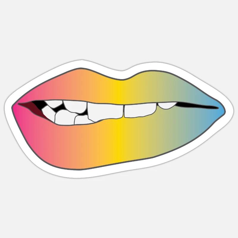 Biting Lips - Pansexual Pride - Gradient Sticker size S (10 x 10 cm)
