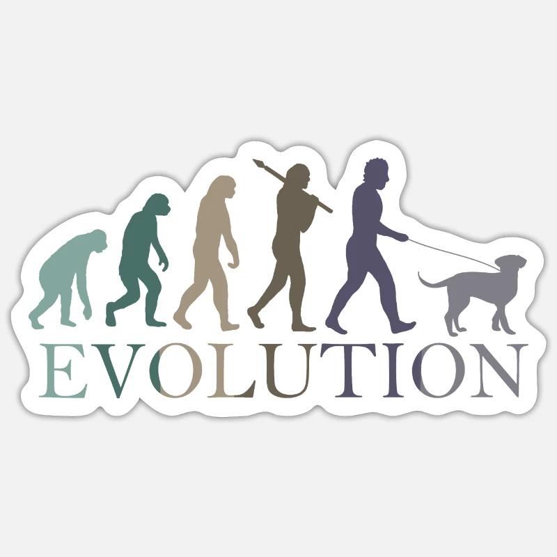 DOG EVOLUTION - Sticker size S (10 x 10 cm) - white matte