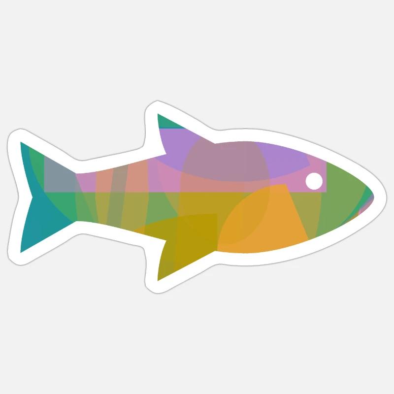 Fisch - Sticker Größe S (10 x 10 cm) - Mattweiß