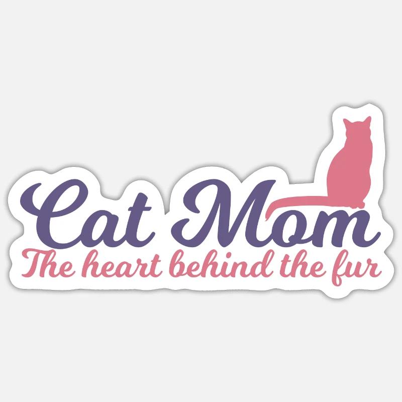 Cat Mom - Sticker size S (10 x 10 cm) - white matte
