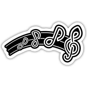 Clé de symbole de notes de musique - Sticker taille S (10 x 10 cm) - blanc mat - Devant