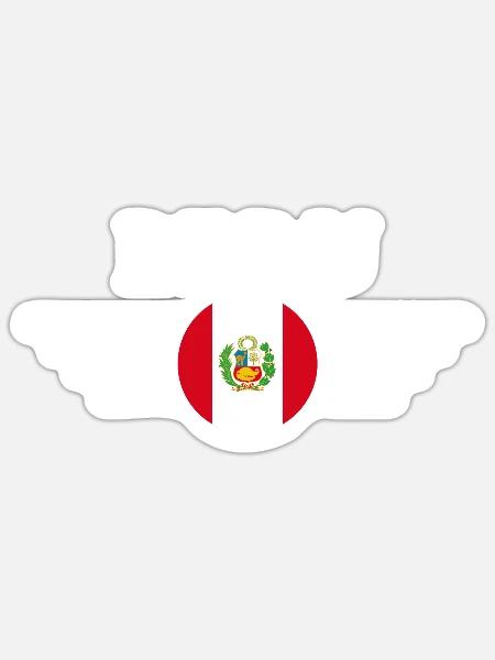 Peru Peruanisches Stil Design T-Shirt - Sticker Größe S (10 x 10 cm) - Mattweiß