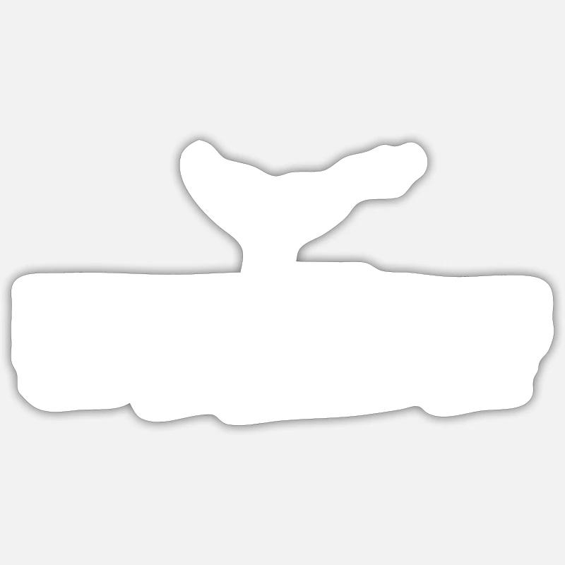 Whale Tail - White Sticker size S (10 x 10 cm)