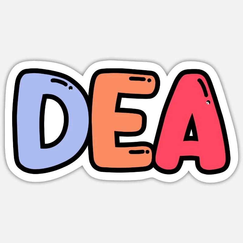 Name - Dea - Sticker size S (10 x 10 cm) - white matte