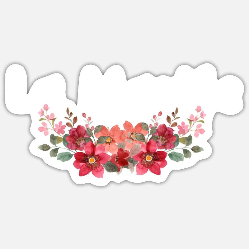 Die Brautblumen - Sticker Größe S (10 x 10 cm) - Mattweiß