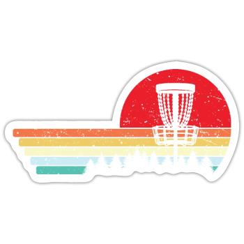 Disc Golf Vintage - Sticker taille S (10 x 10 cm) - blanc mat - Devant