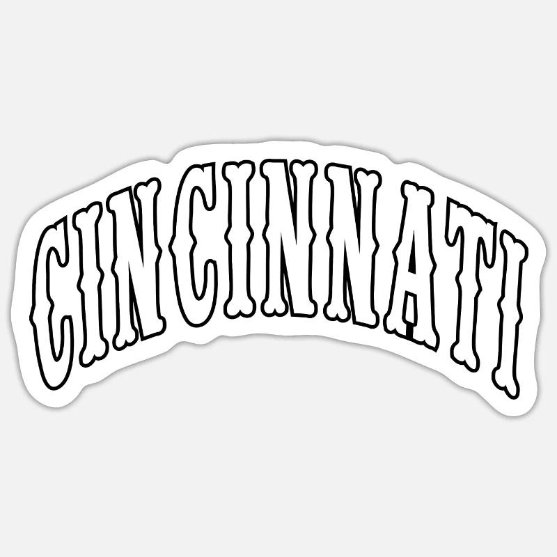 Cincinnati - Sticker taille S (10 x 10 cm) - blanc mat