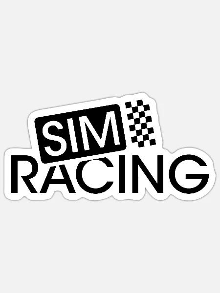 simracing Fahrer Logo sim racer Race Auto - Sticker Größe S (10 x 10 cm) - Mattweiß