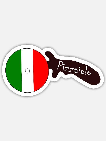 Pizzaiolo Cutter - Sticker Größe S (10 x 10 cm) - Mattweiß
