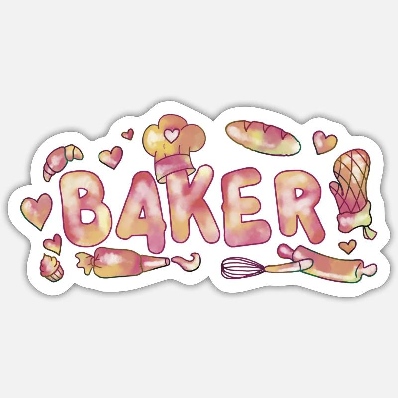 Baker - Sticker Größe S (10 x 10 cm) - Mattweiß