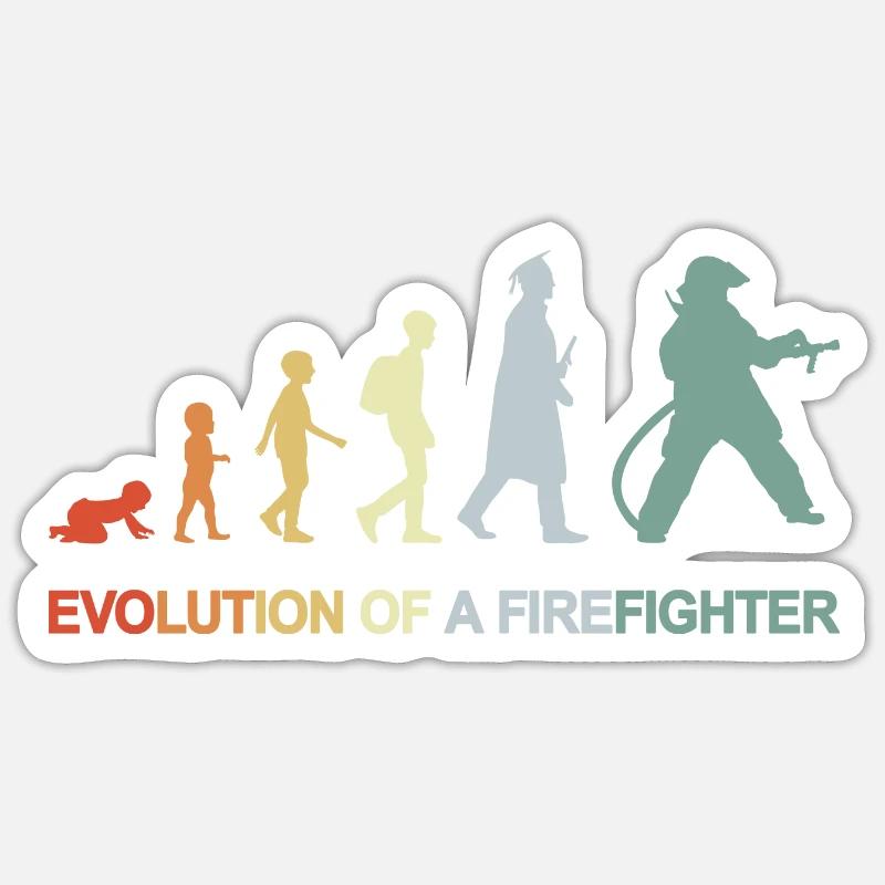 Feuerwehrmann Evolution Sticker Größe S (10 x 10 cm)