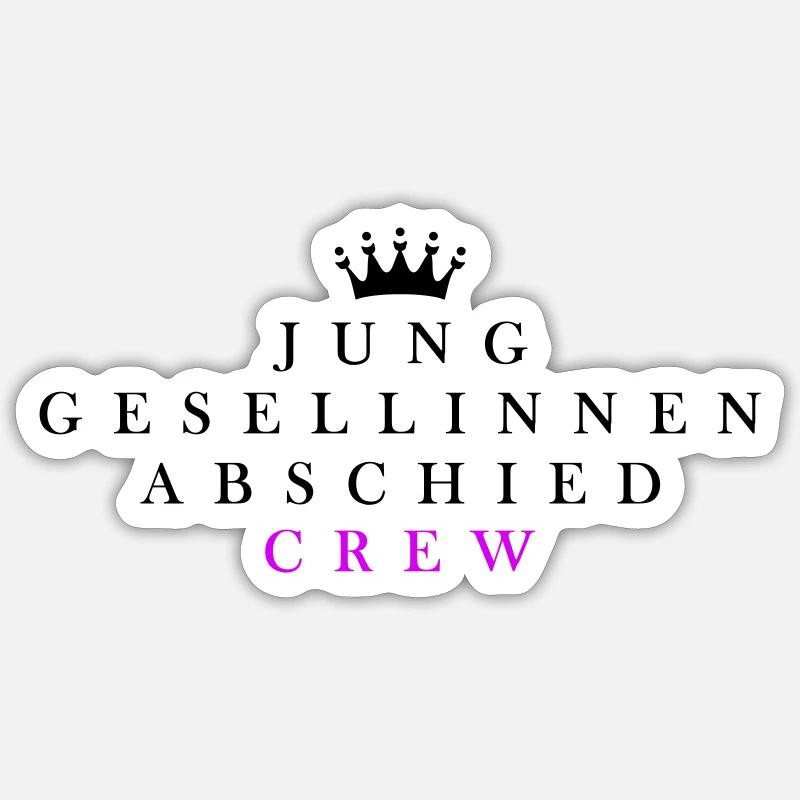Junggesellinnenabschied Crew - Sticker Größe S (10 x 10 cm) - Mattweiß