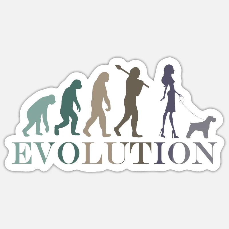 Schnauzer Evolution Frau Sticker Größe S (10 x 10 cm)