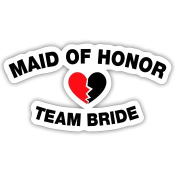 Chemise Maid Of Honor Crew/Team - Sticker taille S (10 x 10 cm) - blanc mat - Devant