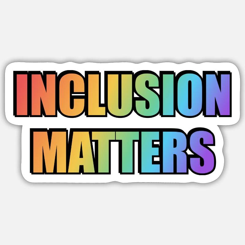 L’inclusion compte Arc-en-ciel - Sticker taille S (10 x 10 cm) - blanc mat
