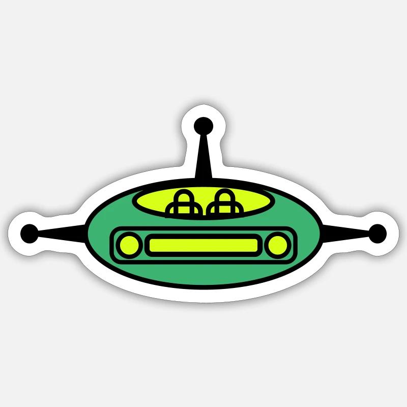 Space Glider - Sticker size S (10 x 10 cm) - white matte