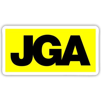 Emblème / Logo d’enterrement de vie de garçon 2C - Sticker taille S (10 x 10 cm) - blanc mat - Devant