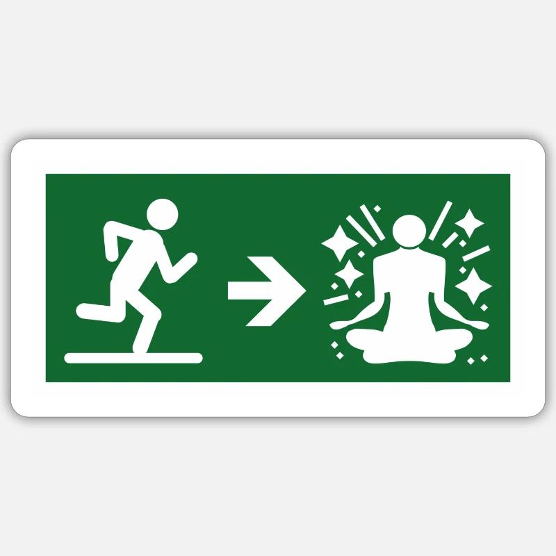 exit to meditate - Sticker size S (10 x 10 cm) - white matte